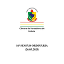 16ª Sessão Ordinária (26.05.2025)